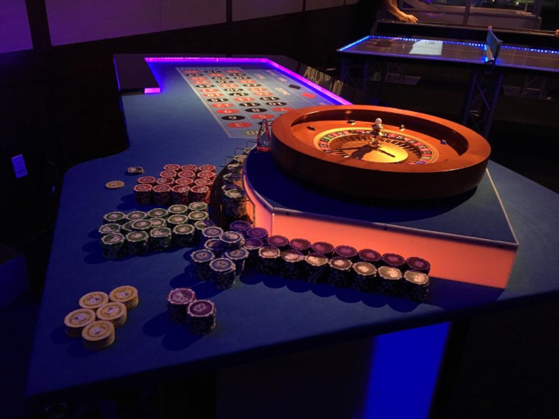 LED roulette table rental for a casino party in New York City