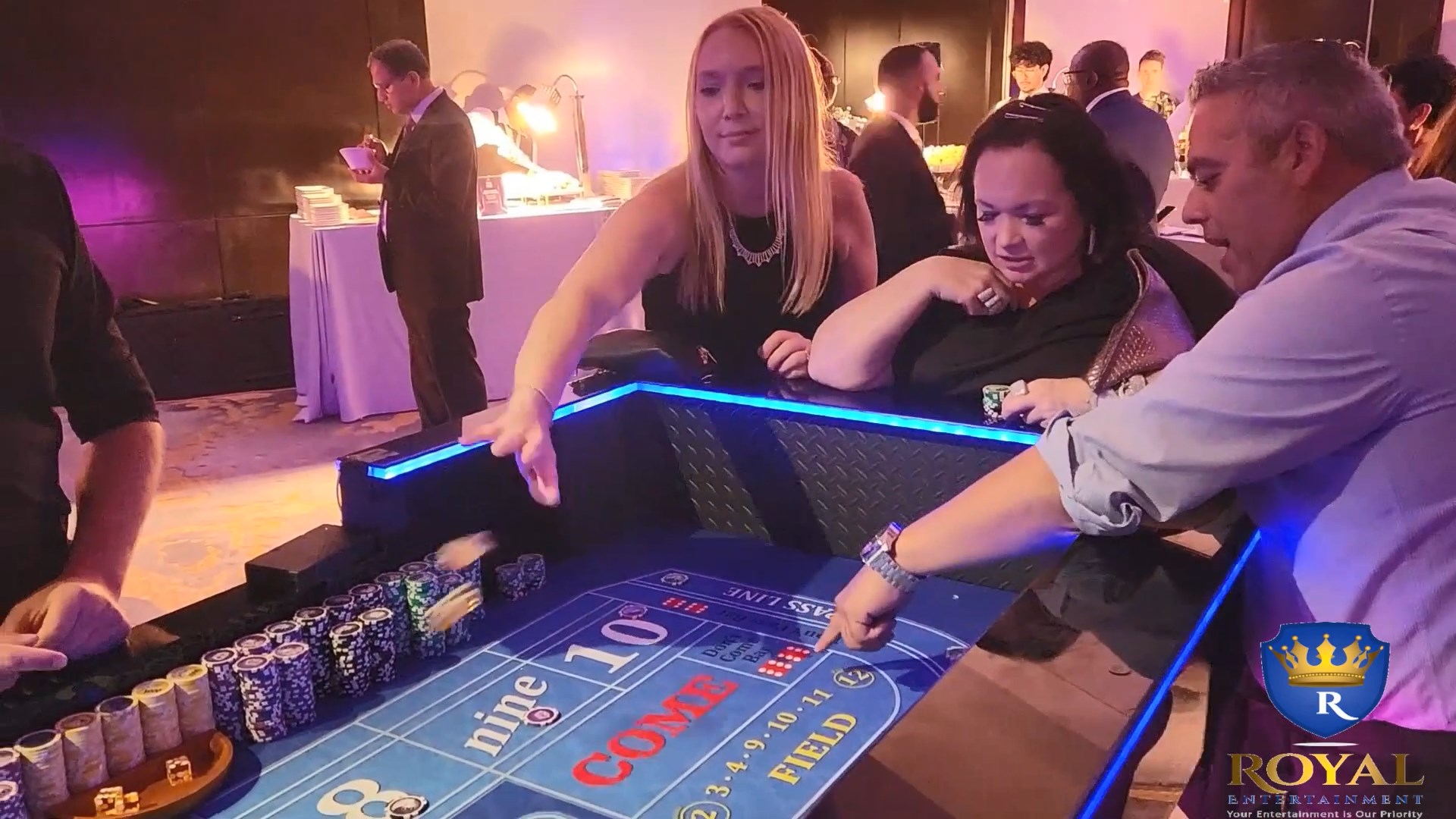 craps table at preferred care casino theme corporate event