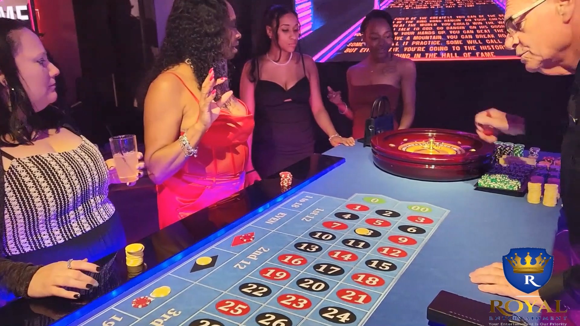 roulette table at preferred care casino theme corporate event